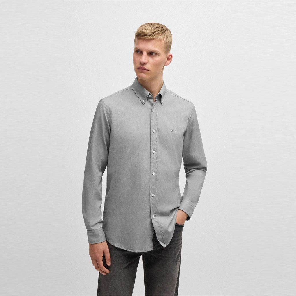 Hugo Boss Rickert Long Sleeve Shirt - Open Green